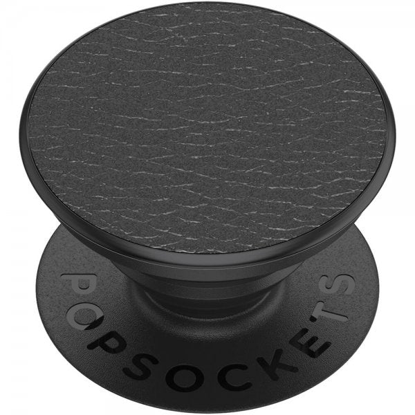 Popsockets PopGrip Premium Pebbled Vegan Leather, musta