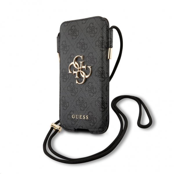 Guess Pouch Script Logo Large Harmaa