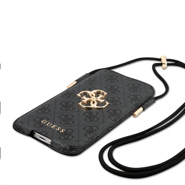 Guess Pouch Script Logo Large Harmaa