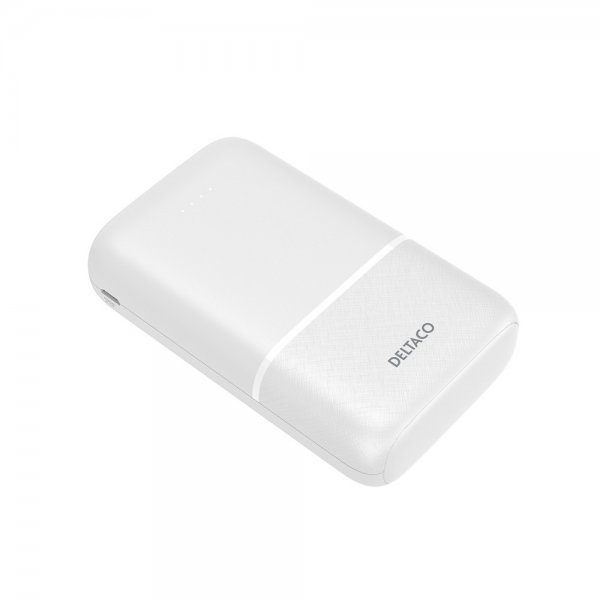 Deltaco-varavirtalähde 10 000 mAh, valkoinen