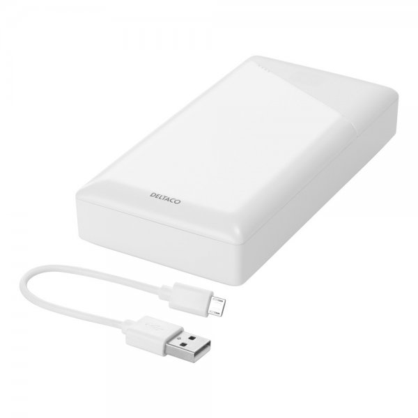 Deltaco Powerbank 20 000 mAh 10W Valkoinen
