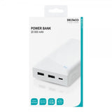 Deltaco Powerbank 20 000 mAh 10W Valkoinen