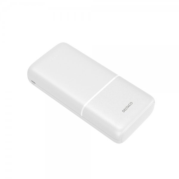 Deltaco-varavirtalähde, 20 000 mAh, valkoinen