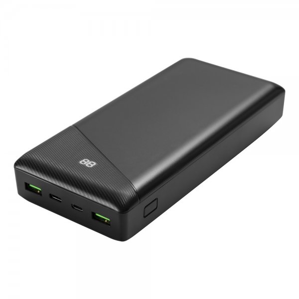 Deltaco Varavirtalähde 30 000 mAh Pikalataus Musta