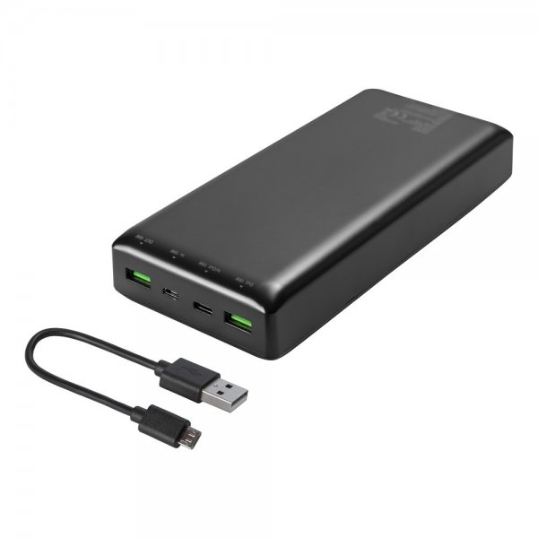 Deltaco Varavirtalähde 30 000 mAh Pikalataus Musta