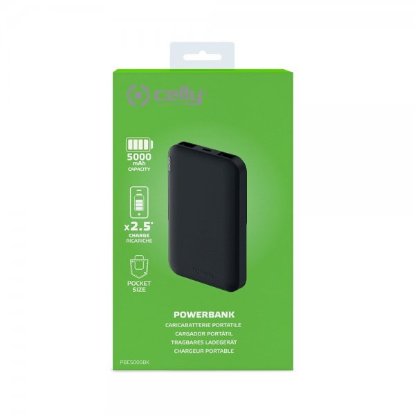 Celly Powerbank ENERGY 5 000 mAh Musta