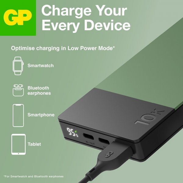 GP Powerbank M2+ 10 000 mAh Vihreä