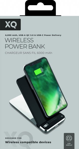 Xqisit Langaton Power Bank, musta