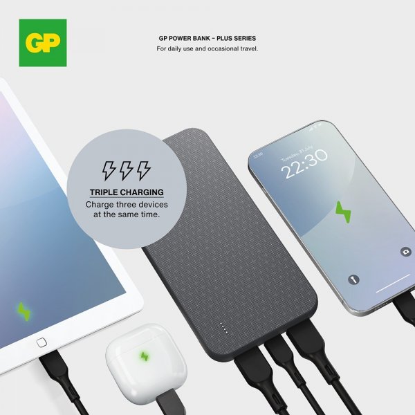 GP Powerbank Plus 10 000 mAh Musta