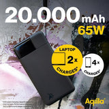 Aqiila Powerbank Powerbird B20+ 20 000 mAh 65W Musta