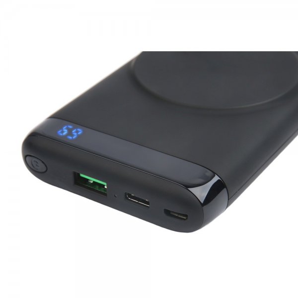 Deltaco Powerbank Wireless 10 000 mAh MagSafe Musta