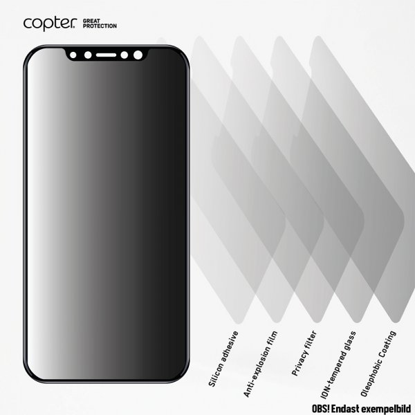 Copter iPhone Xr/11 -näytönsuoja, Exoglass Curved Privacy