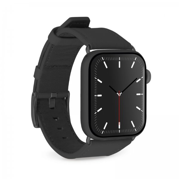 Puro Apple Watch 44/45/46/Ultra 49mm ranneke E-Classic Musta
