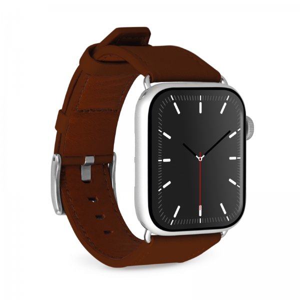 Puro Apple Watch 44/45/46/Ultra 49mm ranneke E-Classic Ruskea