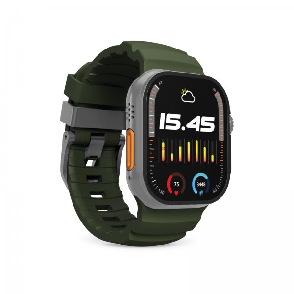 Puro Apple Watch 44/45/46/Ultra 49mm ranneke Armor, vihreä