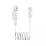 Puro Lightning-USB-A-spiraalikaapeli 1 m, valkoinen