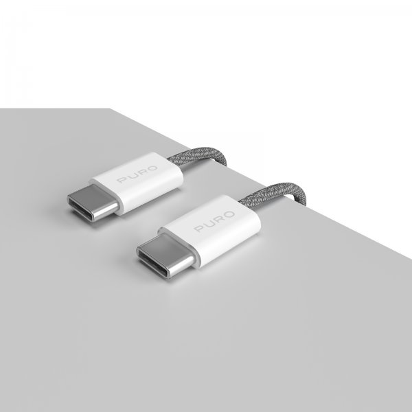 Puro Kabel Fabrik 2.0 60W USB-C–USB-C 1,5 m harmaa
