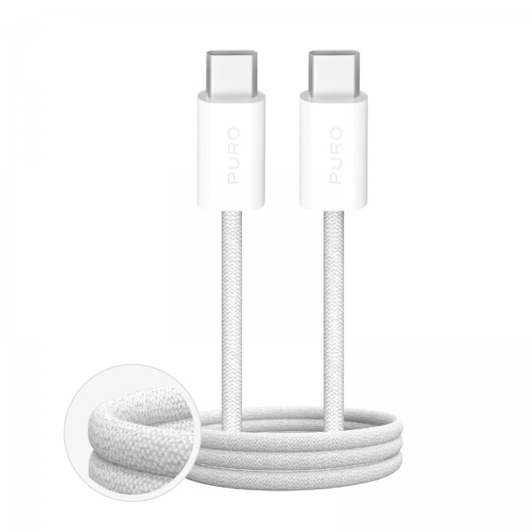 Puro Cable Fabrik 2.0 240W USB-C–USB-C 1m valkoinen