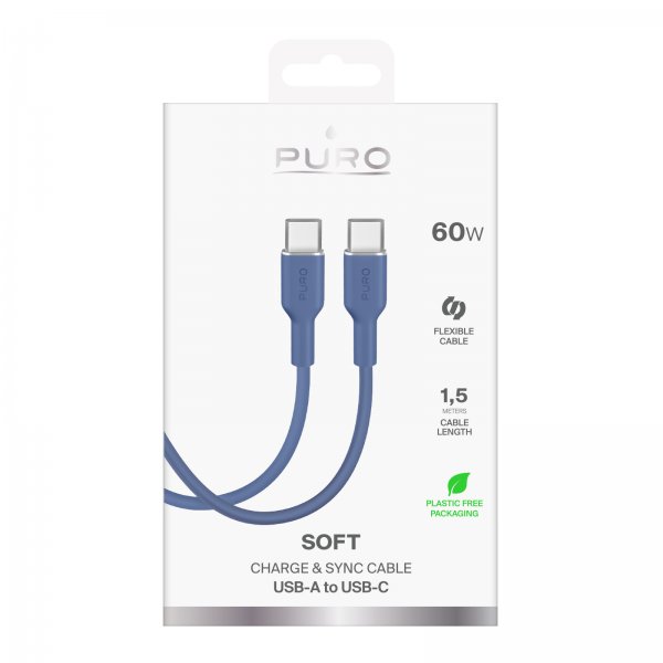 Puro Cable TPE 25W USB-C–USB-C 1,5 m Ice Blue