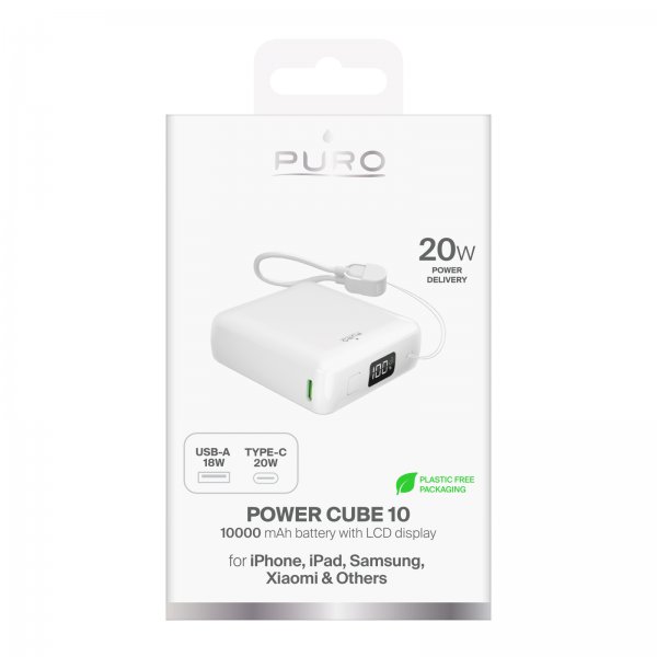 Puro Powerbank Power Cube 10 20W Valkoinen