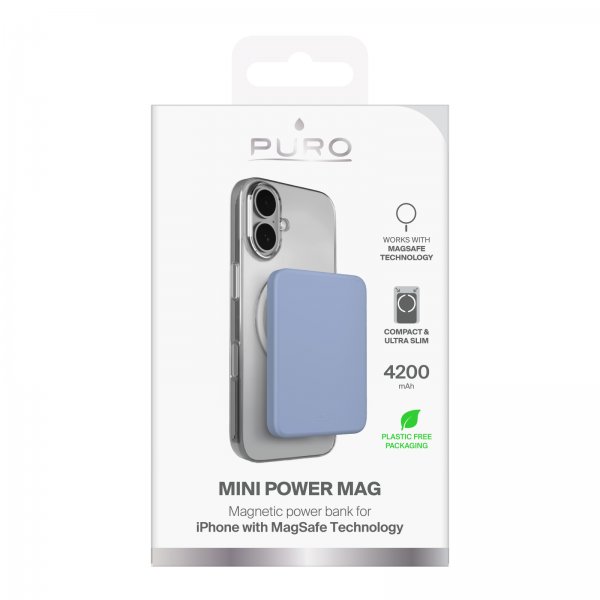 Puro MagSafe Powerbank Mini Power Mag Vaaleansininen