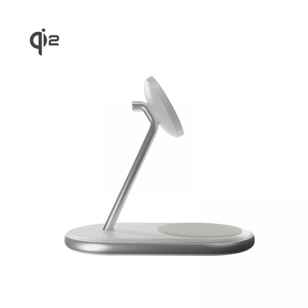 Puro Langaton Laturi Mag Station 2-in-1 Qi2 Valkoinen