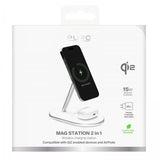 Puro Langaton Laturi Mag Station 2-in-1 Qi2 Valkoinen