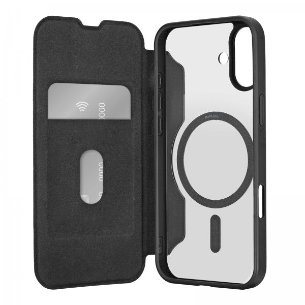 Puro iPhone 16 Suojakotelo Book Mag 2 Musta