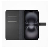 Puro iPhone 16 Suojakotelo Lompakko Jalusta Musta