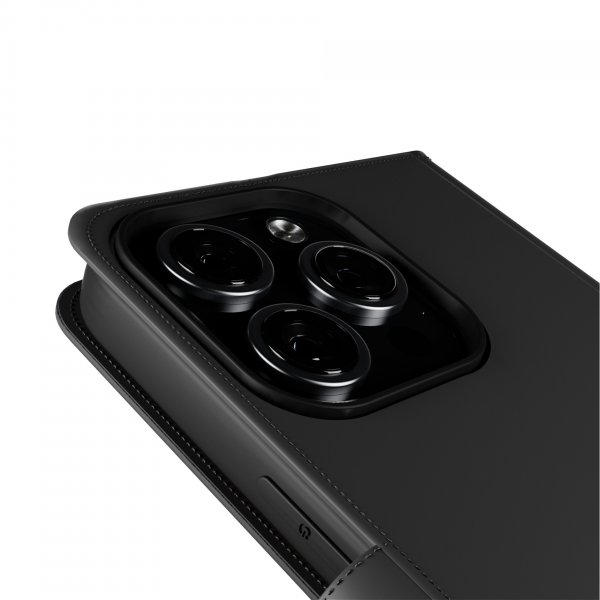 Puro iPhone 16 Pro Kotelo Lompakko Jalusta Musta