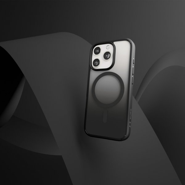 Puro iPhone 16 Pro Max -suojakuori, liukuvärjätty musta