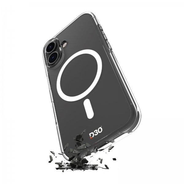 Puro iPhone 17 -kuori Impact Clear D3O MagSafe Läpinäkyvä