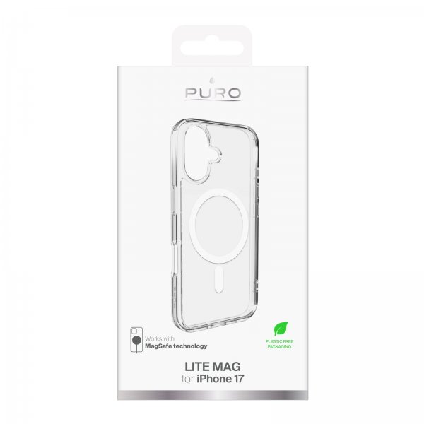 Puro iPhone 17 -kuori Lite Mag läpinäkyvä