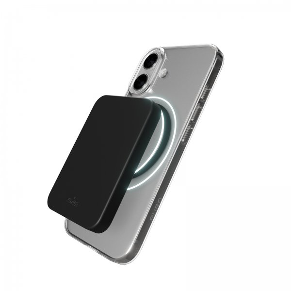 Puro iPhone 17 Lite Mag läpinäkyvä kuori, musta