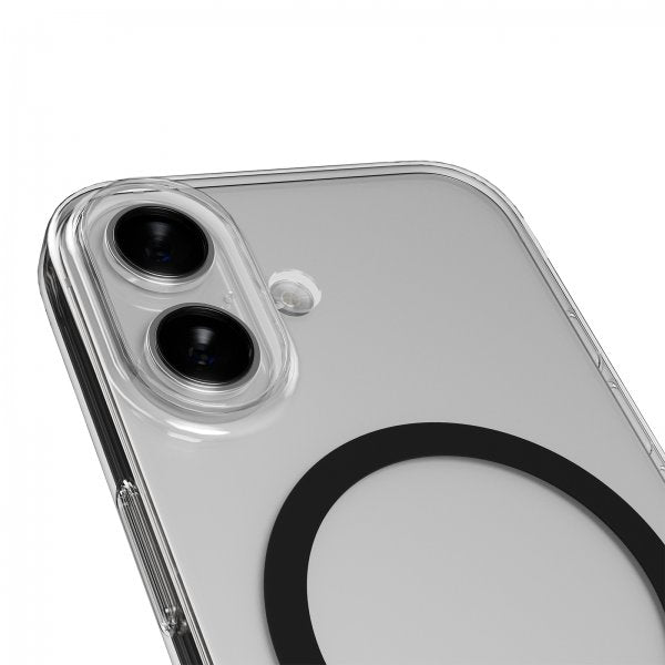 Puro iPhone 17 Lite Mag läpinäkyvä kuori, musta