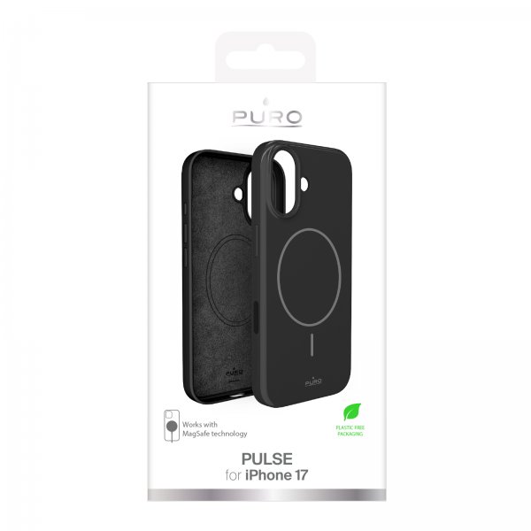 Puro iPhone 17 -kuori Pulse MagSafe Musta