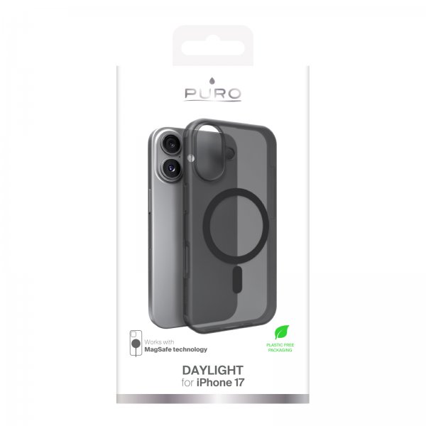 Puro iPhone 17 -kuoret Daylight MagSafe, musta