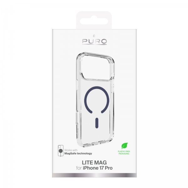 Puro iPhone 17 Pro Lite Mag läpinäkyvä kuori, sininen