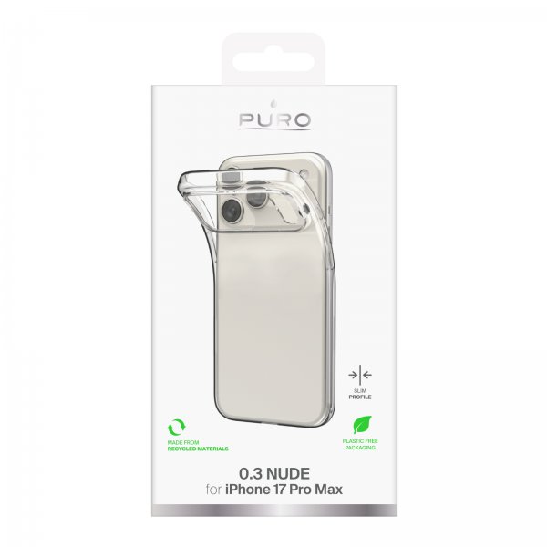 Puro iPhone 17 Pro Max -kuori, läpinäkyvä