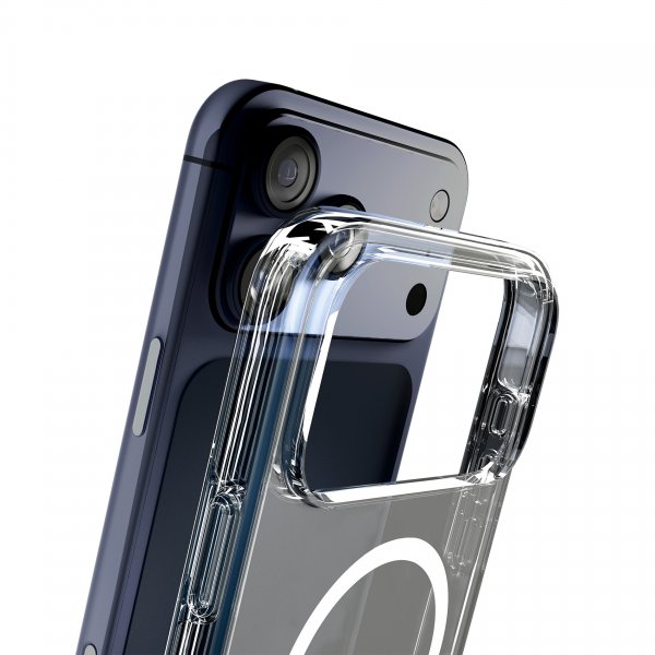 Puro iPhone 17 Pro Max -suojakuori Impact Clear D3O MagSafe Läpinäkyvä