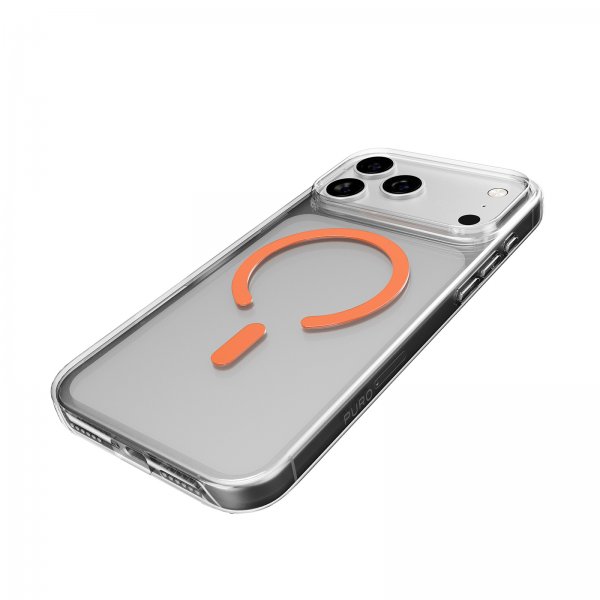 Puro iPhone 17 Pro Max Kuori Lite Mag Läpinäkyvä Oranssi