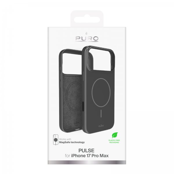 Puro iPhone 17 Pro Max Kuori Pulse MagSafe Tummanharmaa