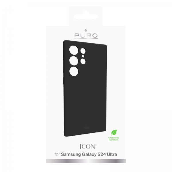 Puro Samsung Galaxy S24 Ultra Icon -suojakuori, musta