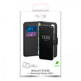 Puro Samsung Galaxy S26 Plus Kotelo Lompakko Jalusta Musta