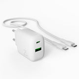 Puro-laturi kaapelilla ProLite Kit USB-C 25W 1,2m Valkoinen