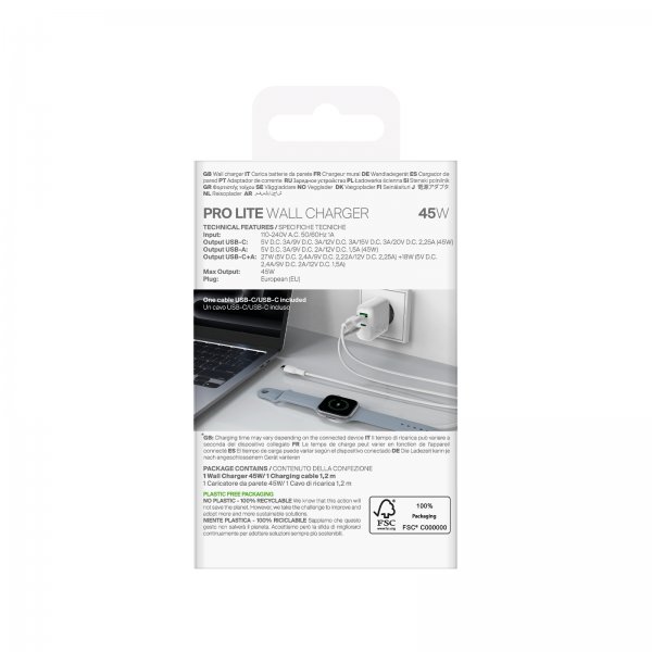 Puro Laturi johdolla ProLite Kit USB-C 45W 1.2m Valkoinen