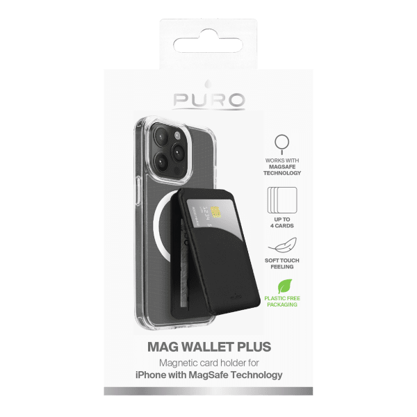 Puro MagSafe Korttikotelo Mag Wallet Plus Musta