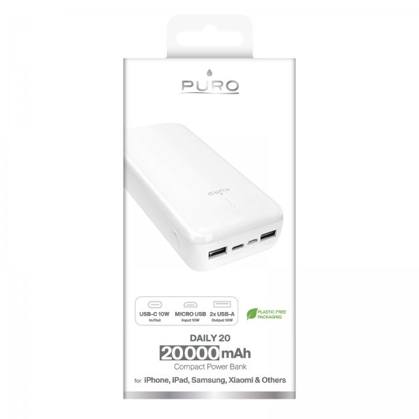 Puro Powerbank Daily 20 Valkoinen