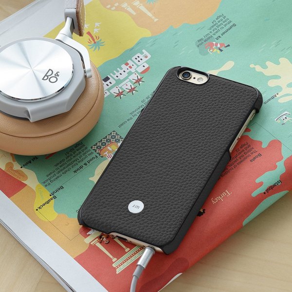 Just Mobile iPhone 6/6s Plus -suojakuori Quattro Back, nahkaa, musta
