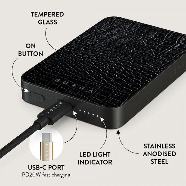 Burga Powerbank MagSafe 5000 mAh Reaper's Touch Metallinharmaa